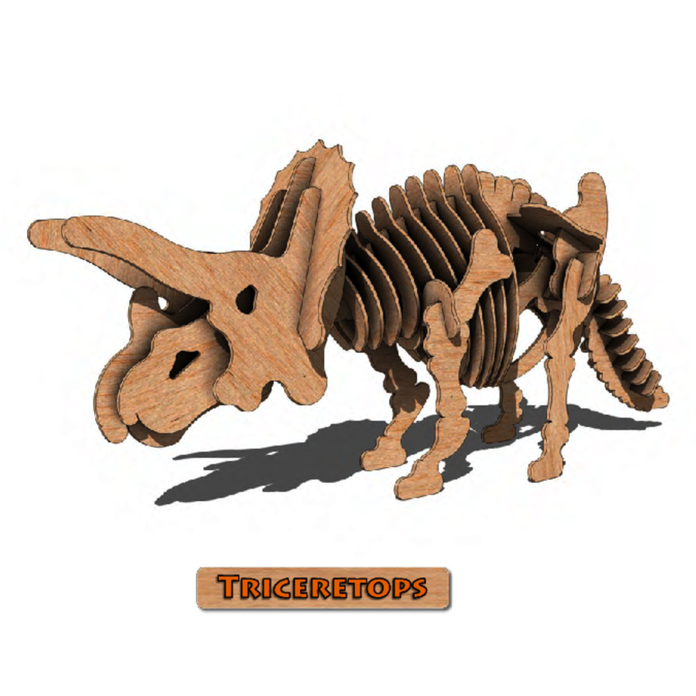 Triceratops Puzzle – Double Cut Designs LLC