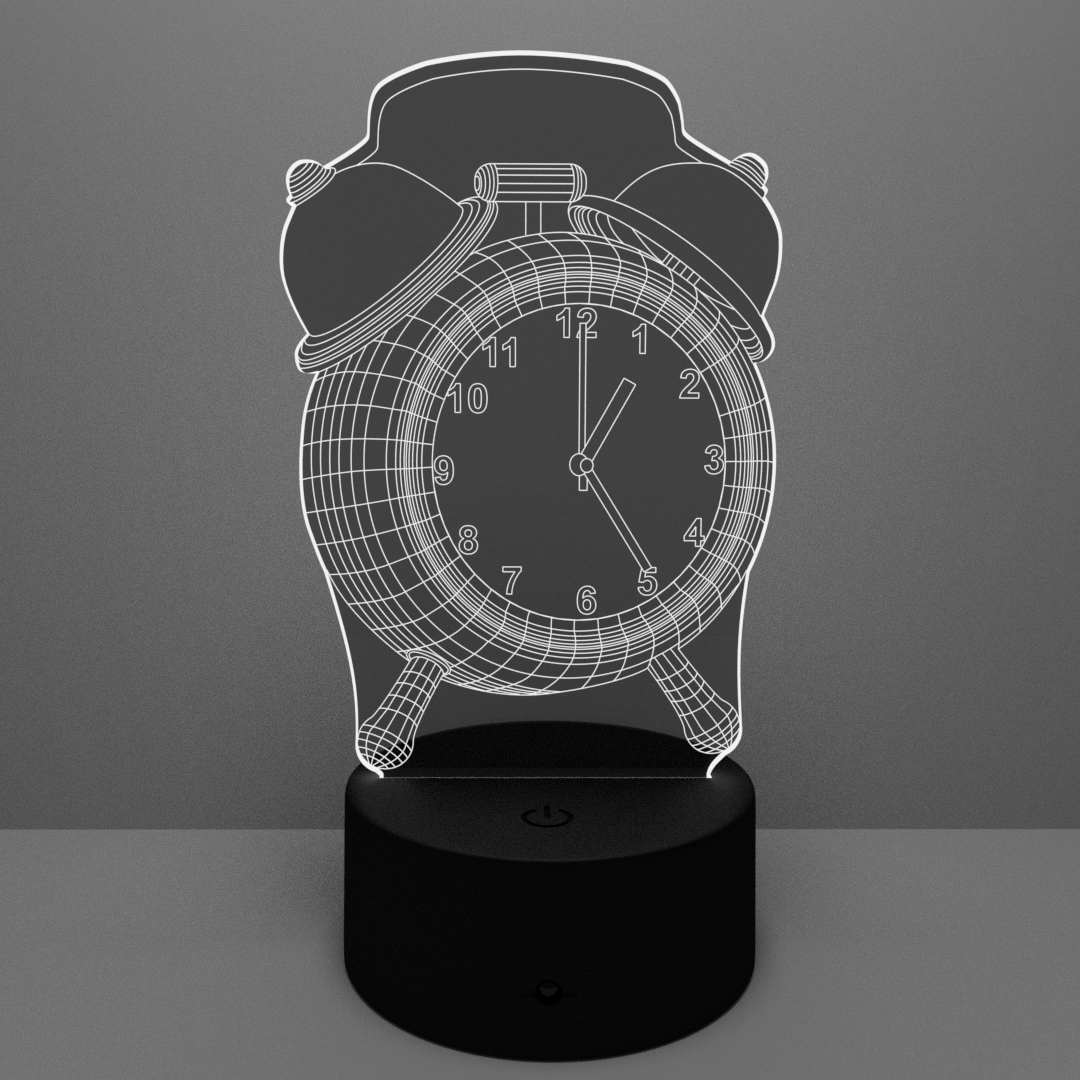 Alarm Clock LED Lamp Double Cut Designs LLC