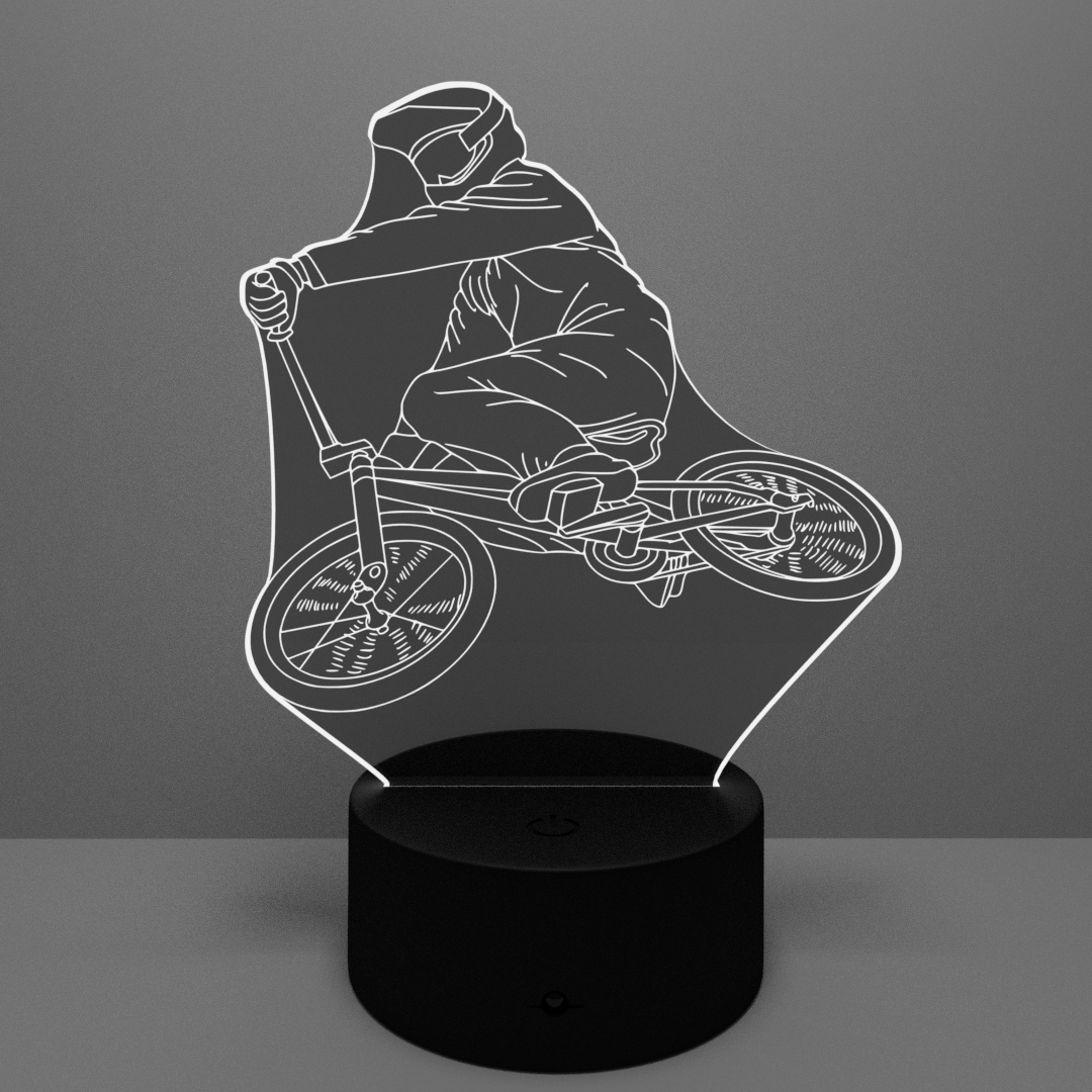 beweging rechtop optocht BMX Rider LED Lamp – Double Cut Designs LLC