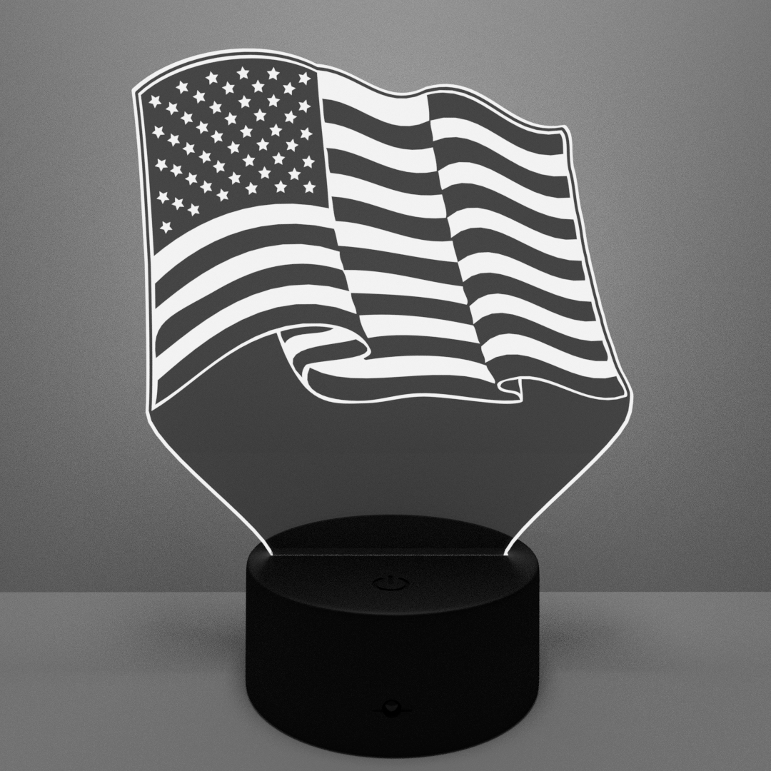 American Flag LED Lamp Double Cut Designs LLC