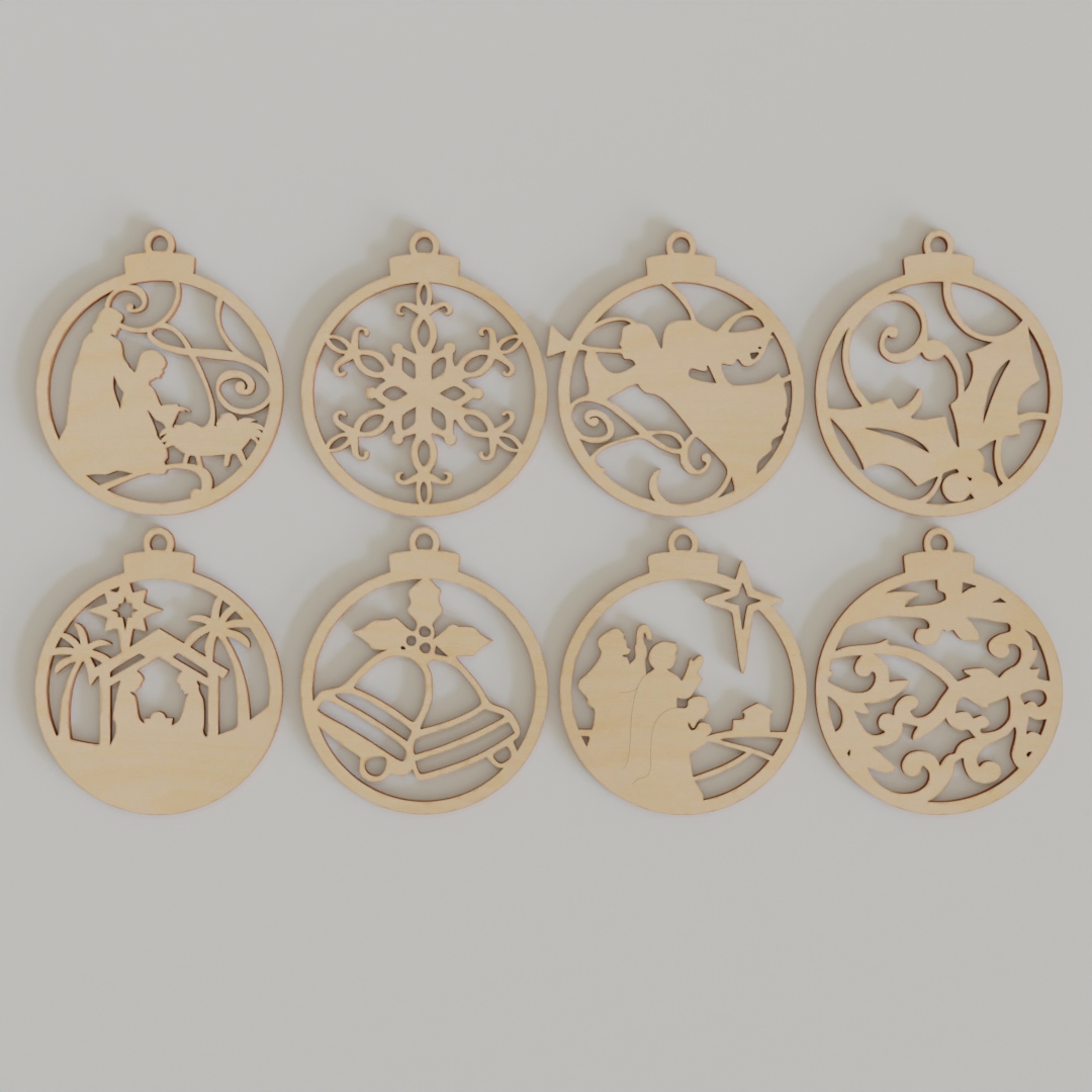 Christmas Ornaments #3 Cutout – Double Cut Designs LLC